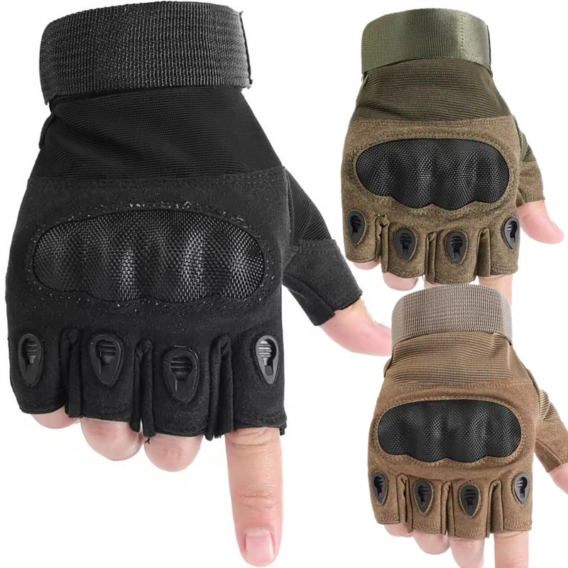 Tech Wear Accessories - Hard Knuckle Tactical Gloves Half Finger
