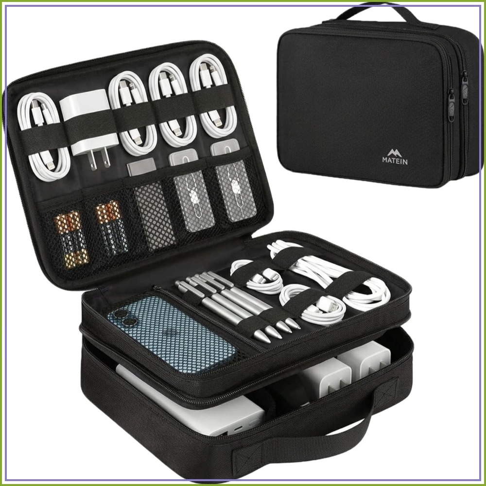 Travel Cable Organizer - Electronics Organizer Travel Case, Water Resistant
