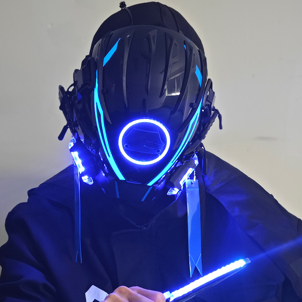 JAUPTO Punk Mask for Men, LED  - Tech Wear Accessories ulasan dan harga