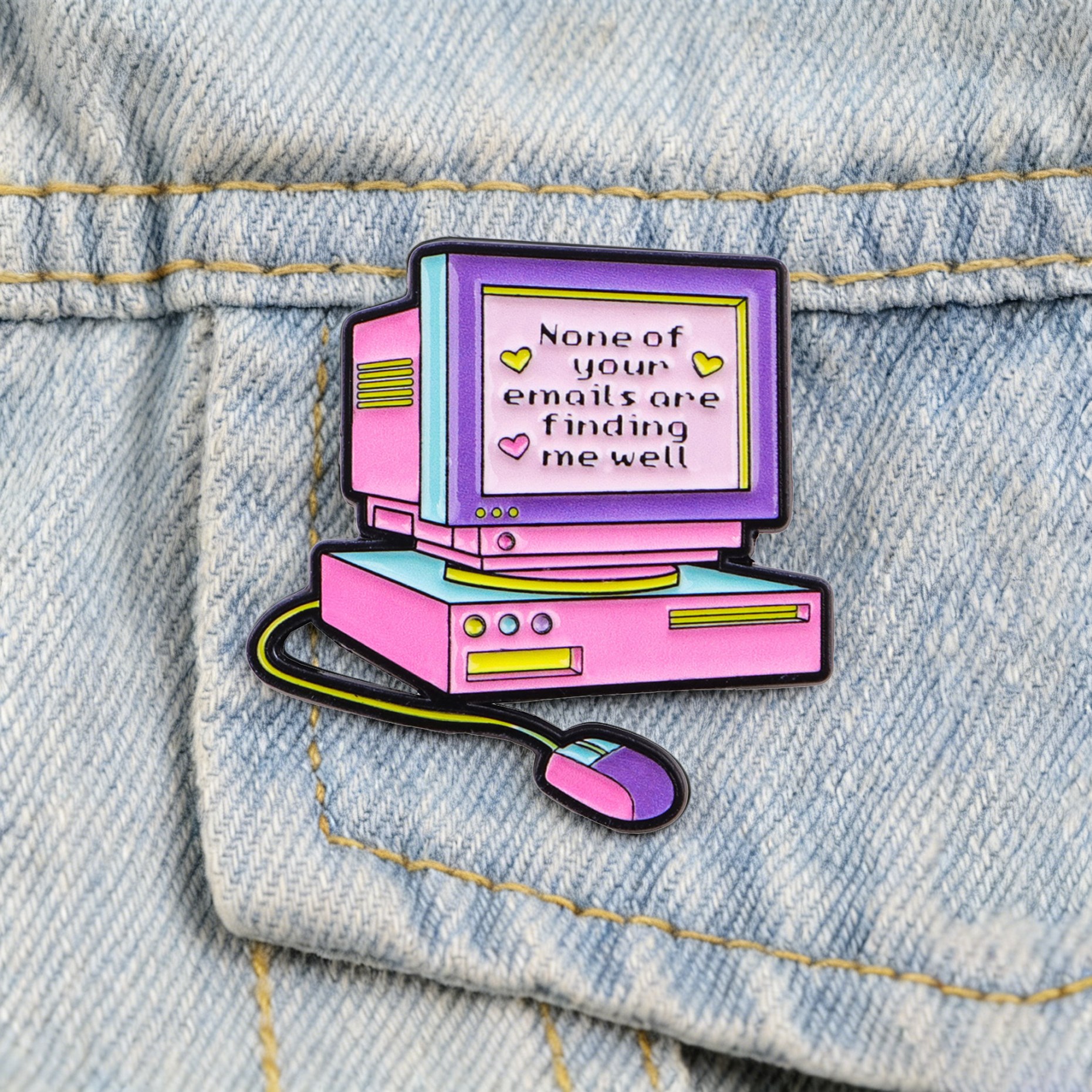 Retro Computer Enamel Pin None - Tech Accessories Backpack ulasan dan harga