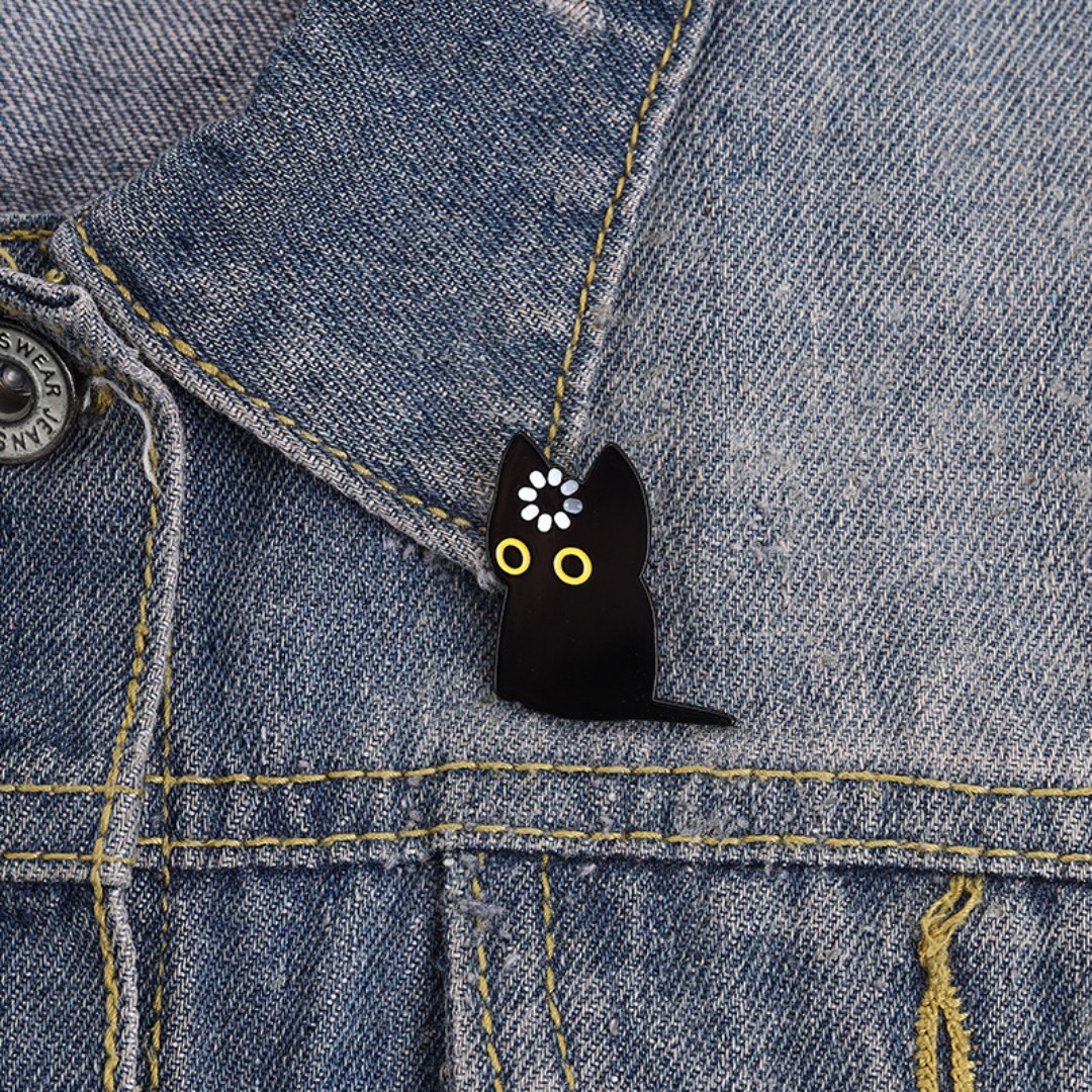 Cute Black Cat Loading Enamel  - Tech Accessories Backpack ulasan dan harga