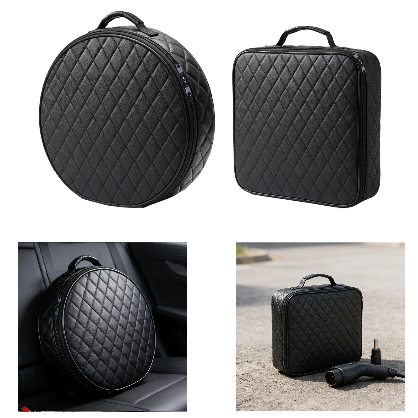 Car Charging Cable Bag PU Leat - Travel Cable Organizer ulasan dan harga