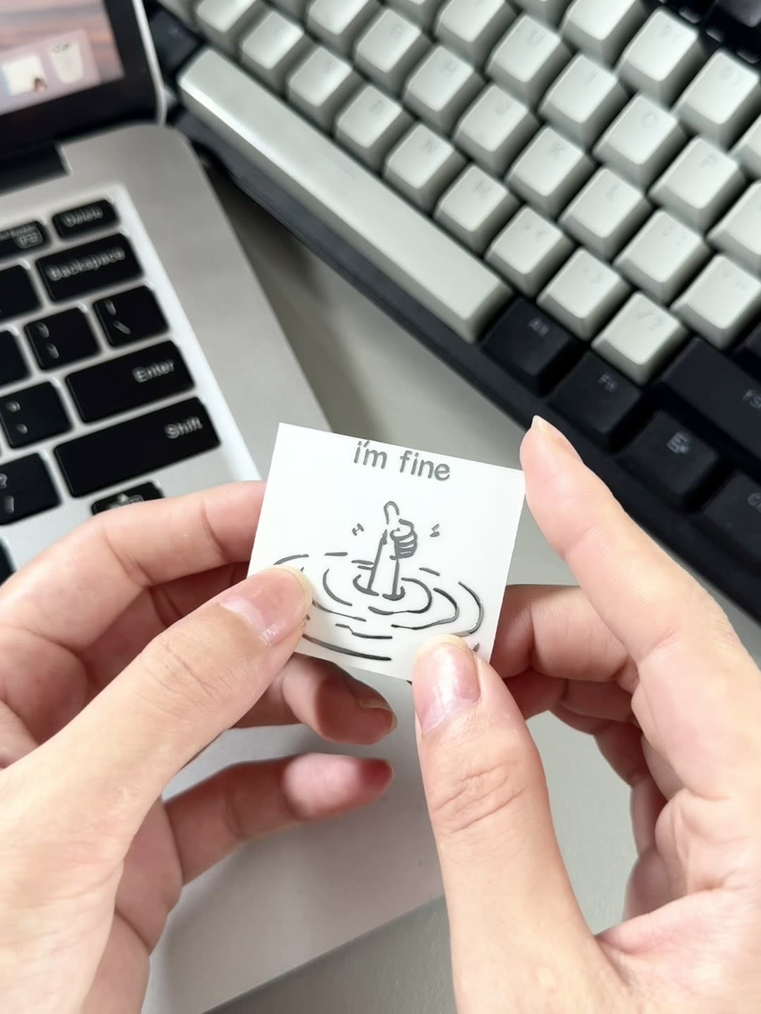 5/10Pcs I'M Fine, Funny, Sarca - Tech Accessories For Laptop ulasan dan harga