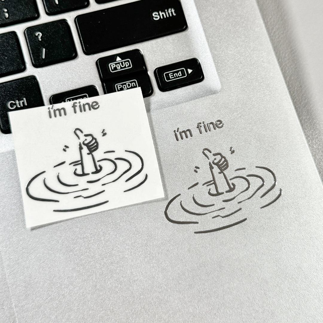 5/10Pcs I'M Fine, Funny, Sarca - Tech Accessories For Laptop ulasan dan harga
