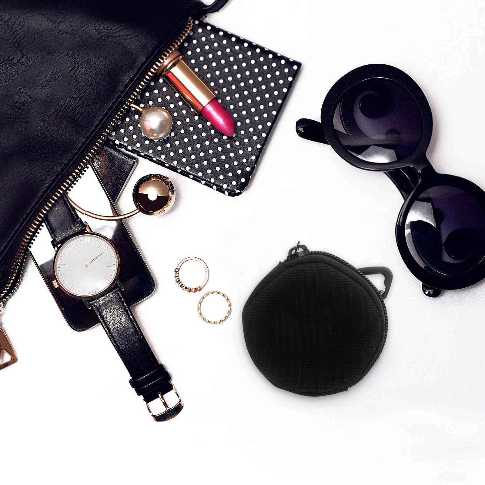 Mini Round Zipper Storage Pouc - Travel Cable Organizer ulasan dan harga