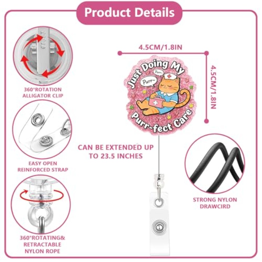 Nurse Badge Reel Retractable,  - Tech Accessories For Students ulasan dan harga